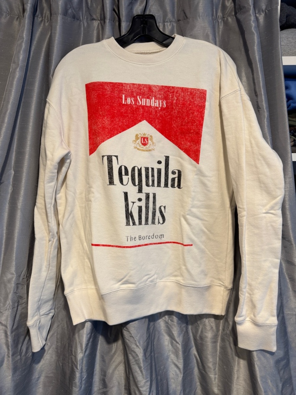 Los Sundays Cream Tequila Kills Sweatshirt Size M
